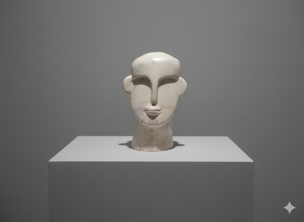 1.200 kg - Hand Carved Human Face